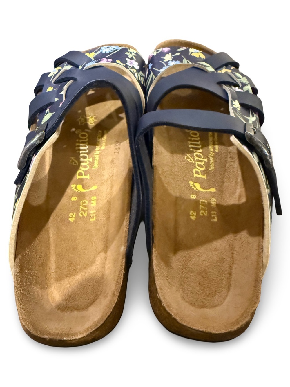 NWOT Birkenstock Papillio Pisa Floral Sandals Navy Strappy Comfort Size 42 (11) - Picture 5 of 9